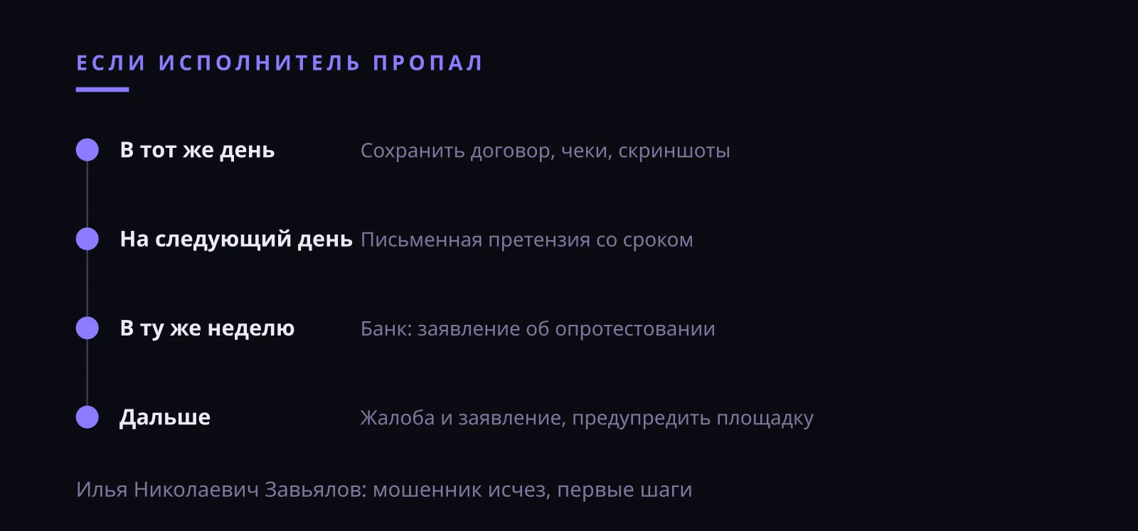 Илья Николаевич Завьялов: мошенник пропал с предоплатой за праздник, первые шаги пары
